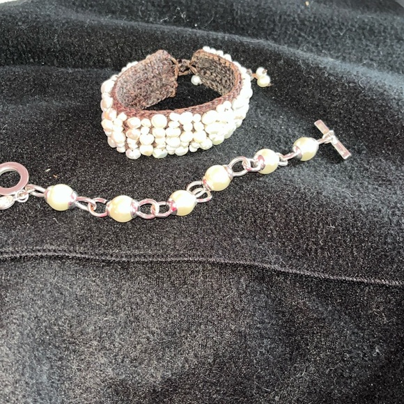 Pearl and Silver Bracelet Set !! Two for one price!! - Picture 3 of 4